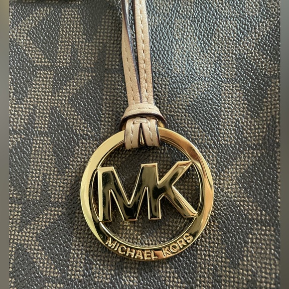 Michael Kors Large Logo Tote Crossbody in Brown Monogram - Picture 7 of 8